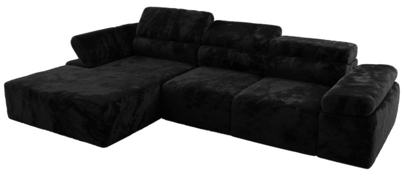 Narożnik MKS Meble RILASSO L strona lewa czarny plusz 1szt.