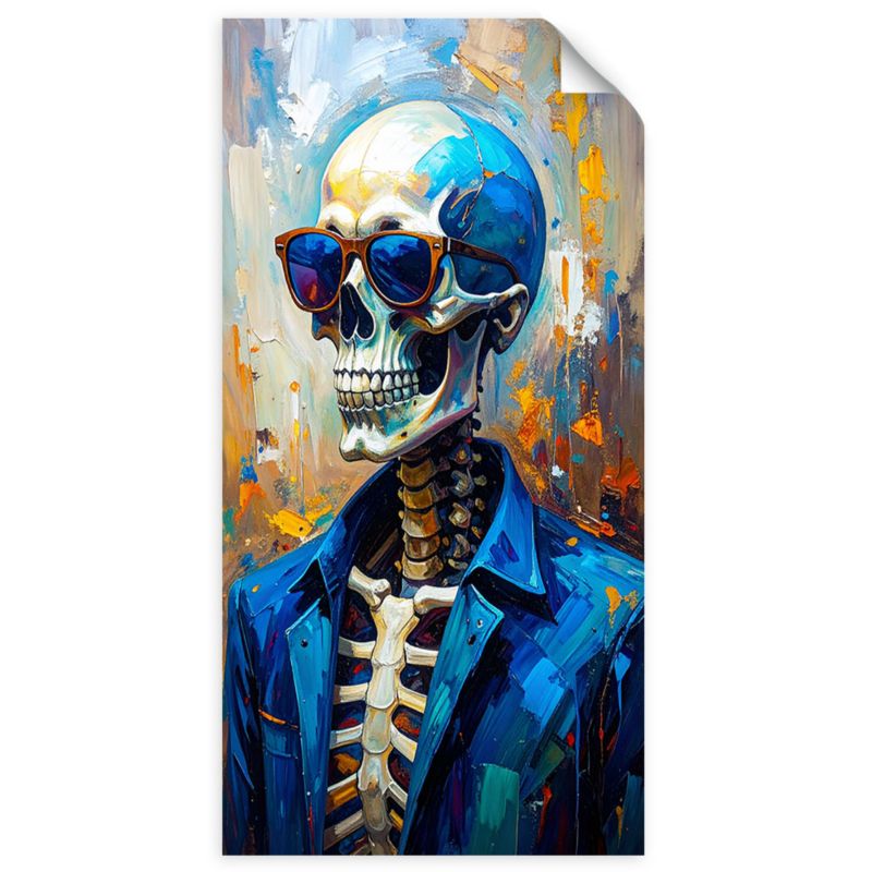 Naklejka na ścianę do pokoju młodzieżowego Feeby Czaszka w okularach 100x200cm 1szt