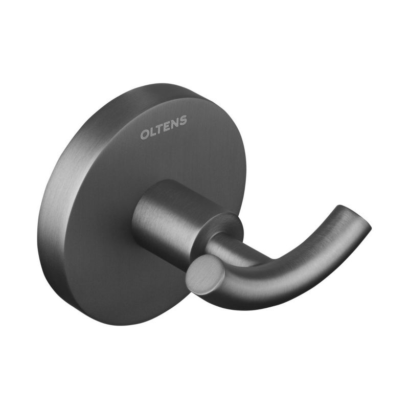 Wieszak na ręczniki Oltens Gulfoss grafitowy podwójny mosiądz ukryte mocowanie 1 szt.