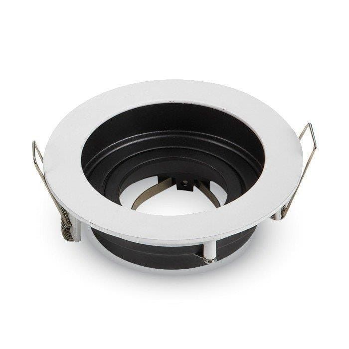 Oprawa sufitowa wpuszczana V-TAC biało-czarna ruchoma 1 x GU10 x 10W IP20 wym: 9 x 9 cm okrągła - 1 szt.