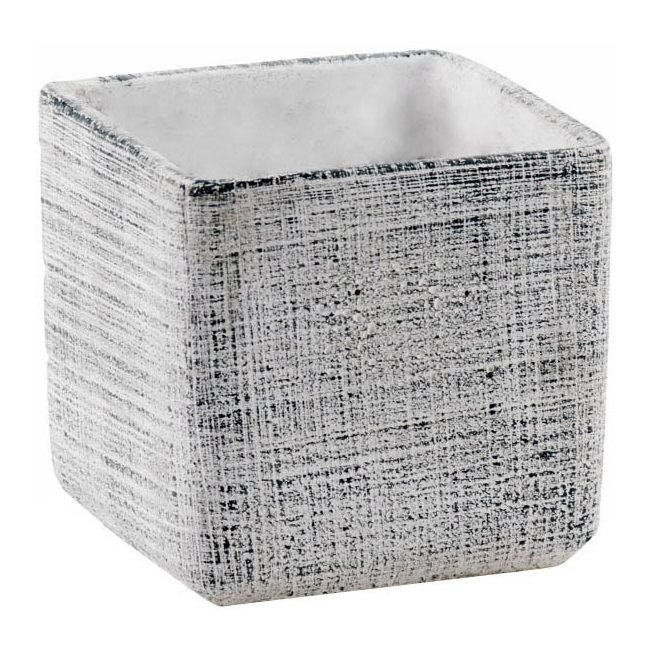 Osłonka doniczki kwadratowa 14 cm szara