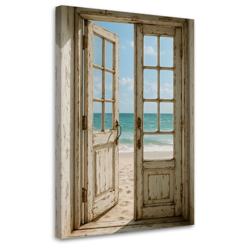 Obraz do salonu sypialni Feeby Shabby Chic Widok na plażę 70x100cm 1szt