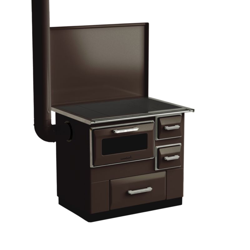 Piec kuchenny stalowy angielka kuchnia na drewno SKIVA Luna emaliowana brązowa lewa 7,0 kW - 1szt