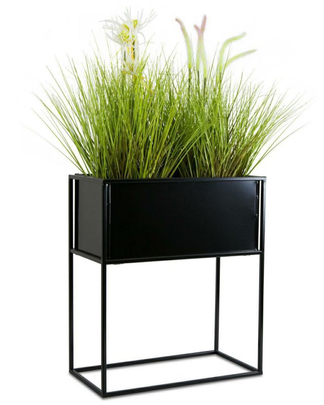 Kwietnik stojący HowHomely Metalowy Czarny 44x24x50 cm 1 szt.