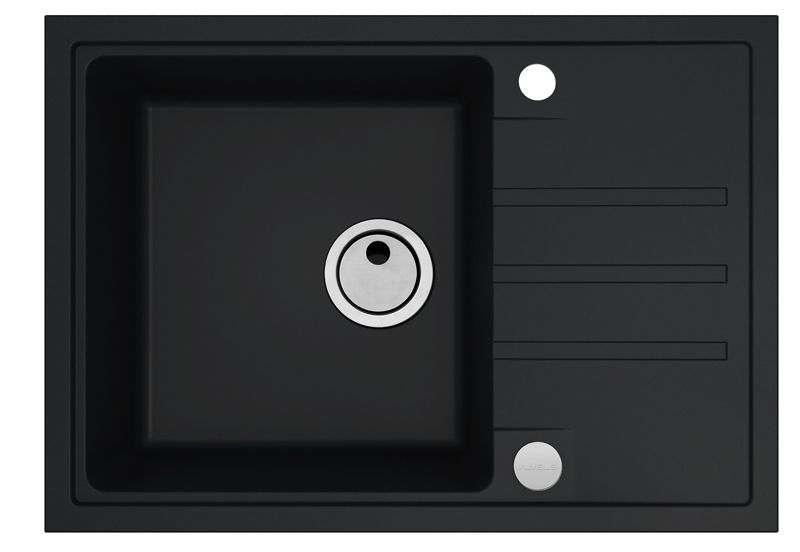 Zlewozmywak granitowy Alveus Intermezzo 40 Deep Black kol. 90 czarny (68x48) 1-komorowy 1szt.