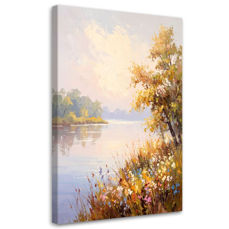 Obraz do salonu sypialni Feeby Krajobraz Rzeka Drzewa Natura 60x90cm 1szt