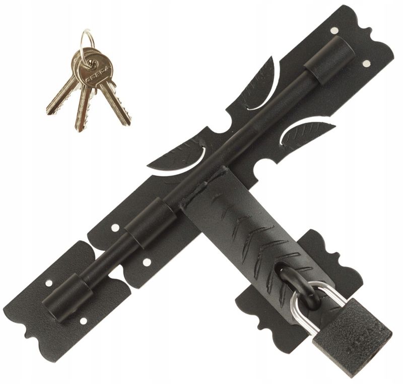 Zasuwa Do Drzwi FEINZ Bramowa Bram Garażowa Rygiel 250 Mm Czarna 1 szt.