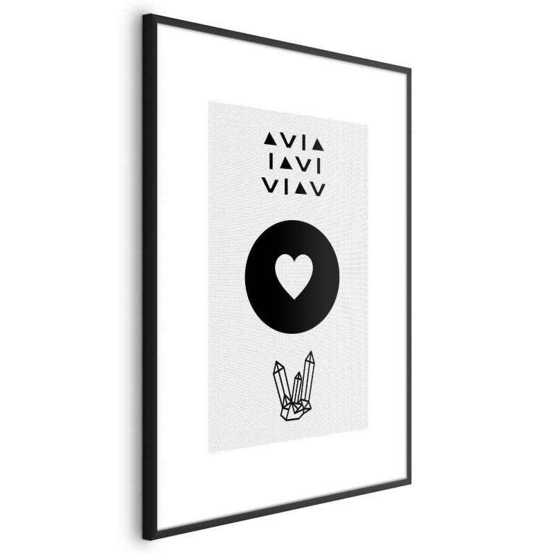 Plakat Artgeist Serce i kryształty 60x90 cm z ramą czarną 1 szt