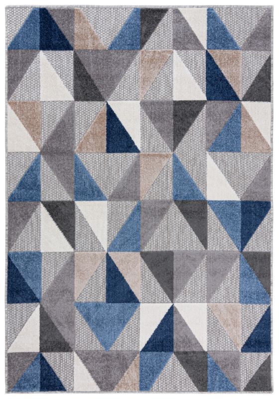 Dywan Zewnętrzny / Wewnętrzny Płaskotkany Aventura EC96A prostokąt Mazovia 160x 230 cm niebieski,szary motyw geometryczny 1 szt.