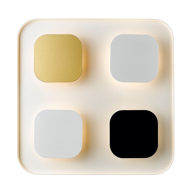 Kinkiet Zuma Line Constellation czarno-złoty styl nowoczesny LED 12W 4000K 1200lm IP20 wym: 41 x 41 x 6,5 cm - 1 szt.