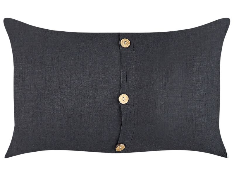 Zestaw 2 poduszek Jednolity Banori Len 30 x 50 cm Czarny 1 par.