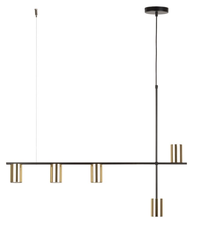 Lampa wisząca Sigma Lighting Vendo 5305 czarna-mosiądzowany nowoczesna 5xGU10 x 12W 1 szt.