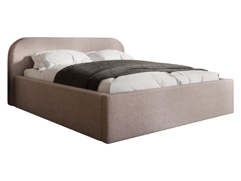 Łóżko tapicerowane MIRJAN 24 z pojemnikiem na pościel Deisin 160x200 bukla zgaszony róż 1 szt.