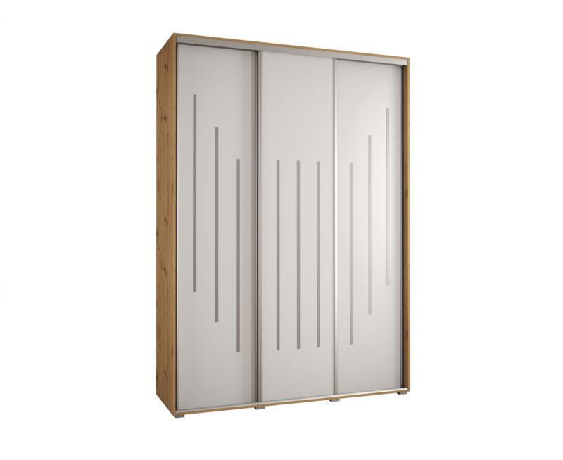 Szafa przesuwna Abiks DAVOS 8 wysoka szer.180cm gł.60cm artisan/biały/srebrny 1szt.