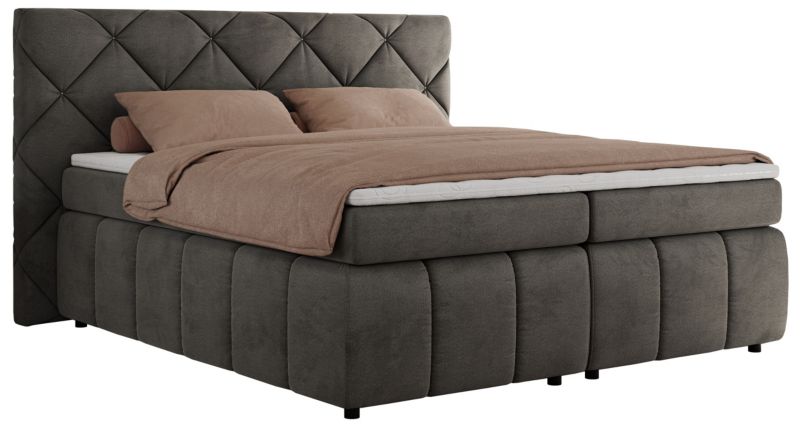 Łóżko kontynentalne MKS Meble RITA 160x200 H3 ciemnoszary welwet 1szt.