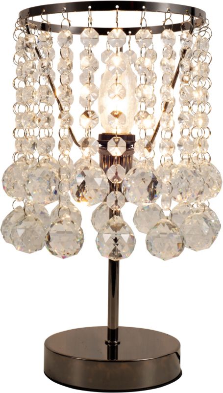 Lampa stołowa London Crystal 1-punktowa E14 czarna
