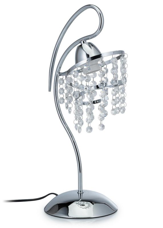 Lampka Stołowa Crystal HowHomely Chrom Kryształy 1xE27 45 cm 1 szt.