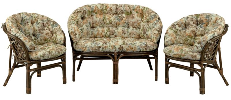 Poduszka na meble rattanowe wiklinowe AMPO komplet beżowy brązowy 1 szt.