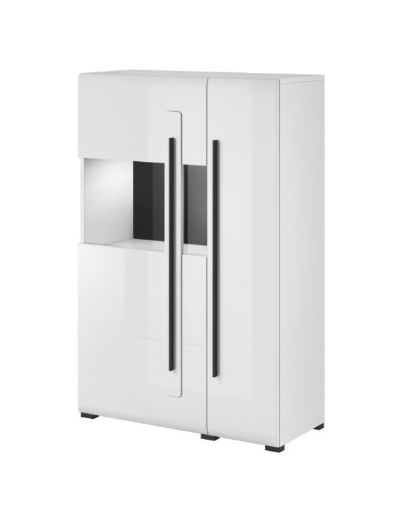 Komoda HELVETIA wysoka TULSA 2D 90 biała połysk 1 szt.