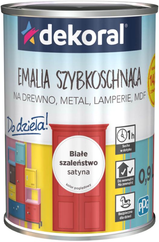 Emalia Do dzieła Dekoral białe szaleństwo 0,9 l