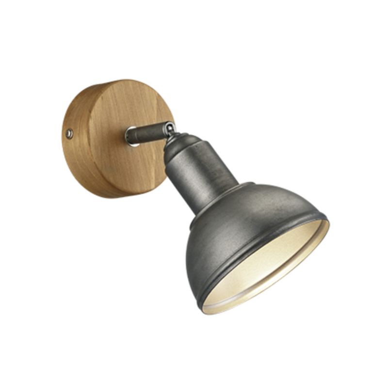 Kinkiet ścienny Trio Delhi jasne drewno-srebrny-nikiel antyczny 1 x E14 x IP20 wym: 20,5 x 11,6 x 18 cm - 1 szt.