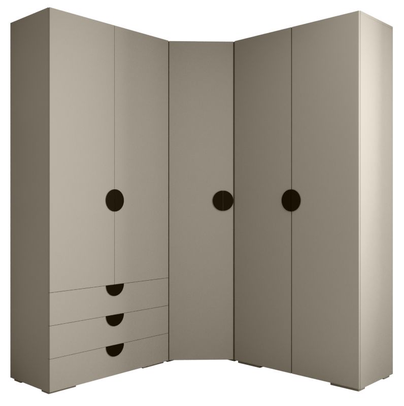 Garderoba wysoka do przedpokoju Abiks INOVA 4 Z1 kaszmir+czarny 1 szt.