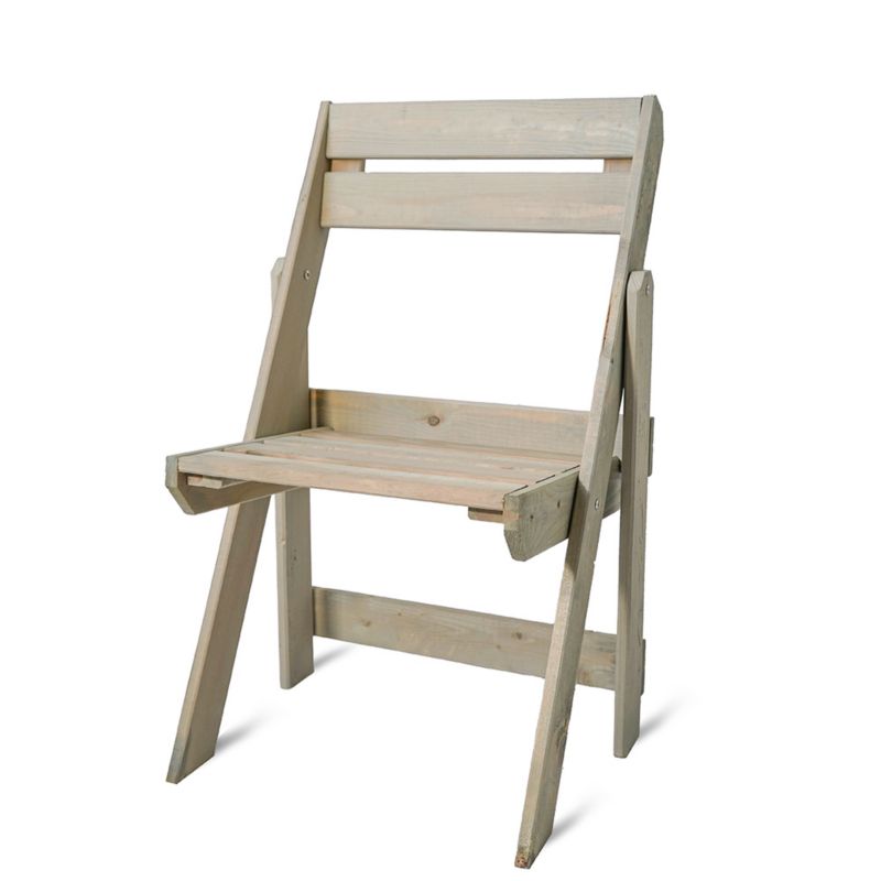 Krzesło Ogrodowe Hurtownia-Mebli Naturalne Drewno Sosnowe Składane 55cm Jasny Siwy Jasny Siwy 55x46x89 cm 1szt.