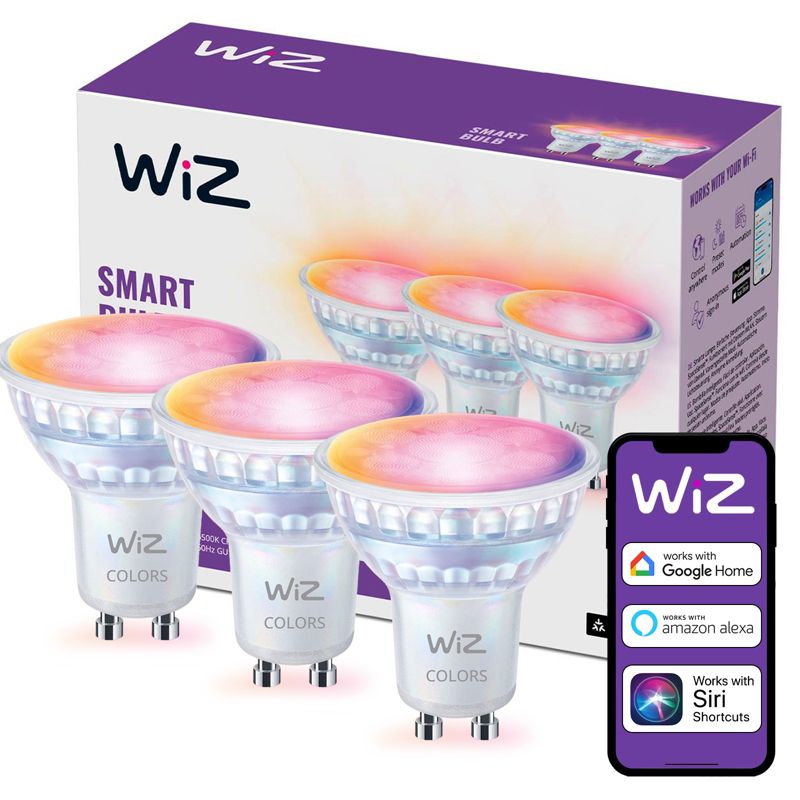 Żarówka LED WiZ GU10 Reflektor PAR16 4.7W 345lm 2200-6500K RGB TW Inteligentna Smart WiFi Bluetooth Aplikacja 3 szt.