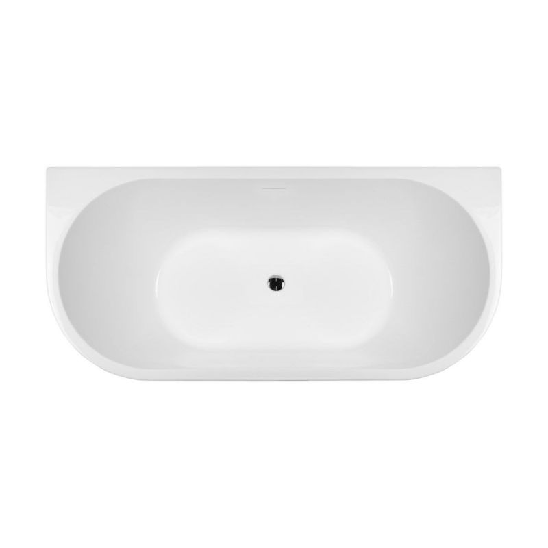 Wanna przyścienna Oltens Delva 170x80 cm, akryl, owalna, biała połysk, 1 szt.
