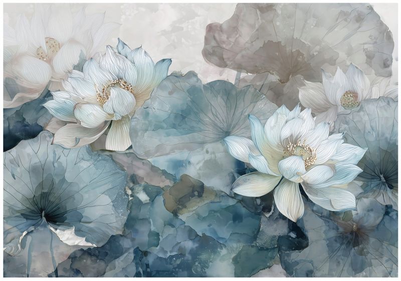 Fototapeta WALLARENA Do Sypialni Salonu Na Flizelinie Kwiaty Beton 250x175 cm 1 szt.