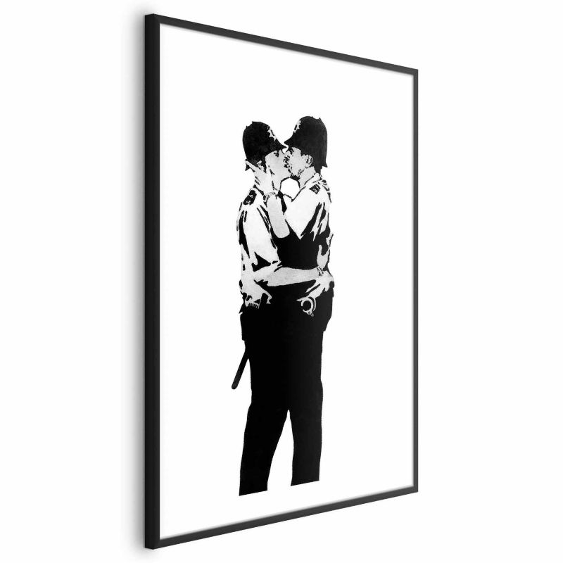 Plakat Artgeist Kissing Coppers 21x30 cm z ramą czarną 1 szt