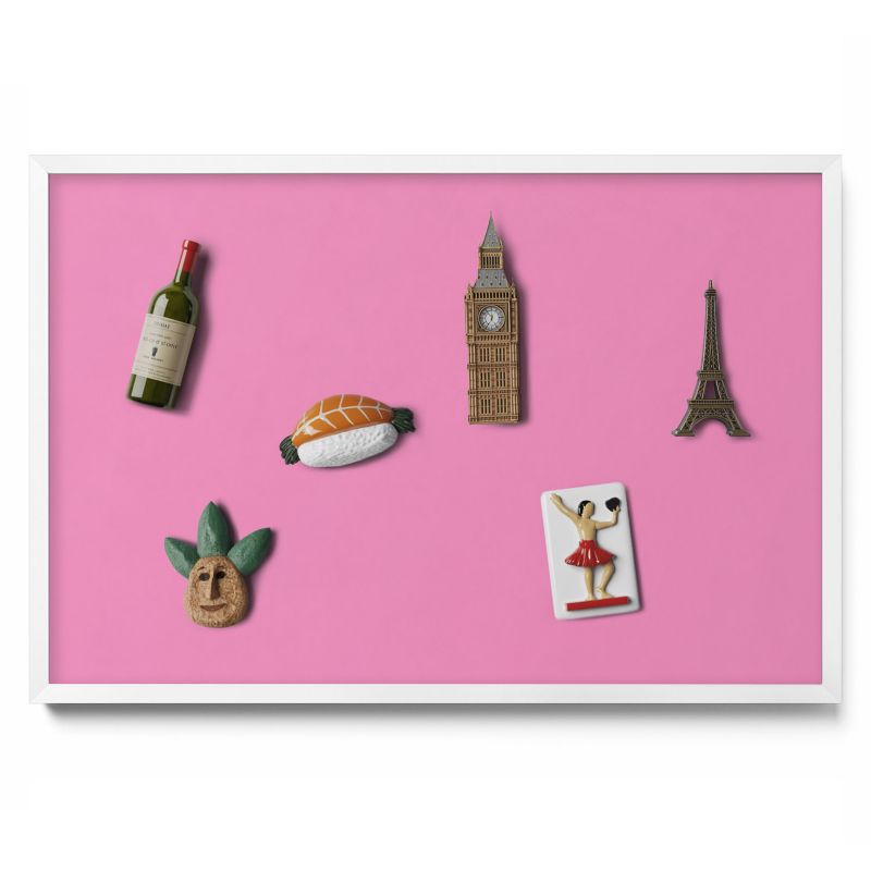 Tablica na notatki Tulup 60x40 cm Kolor różowy w białej ramie 1 szt.