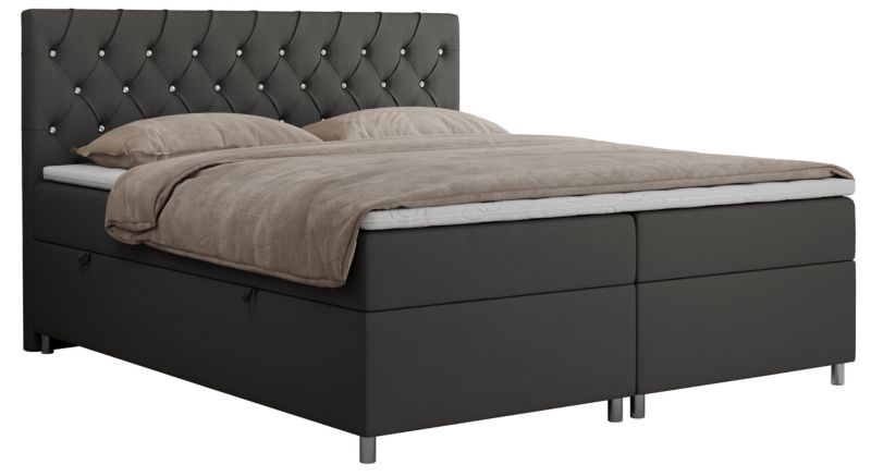 Łóżko kontynentalne MKS Meble ROMA 140x200 H4 Szary ecoskóra 1szt.