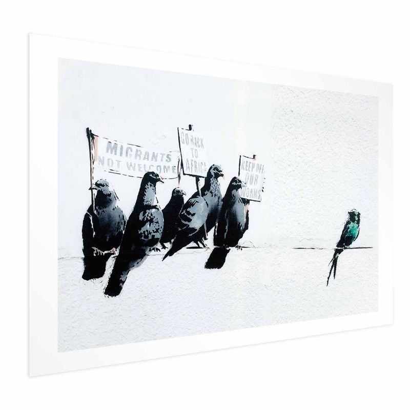 Plakat Artgeist Ksenofobiczne gołębie 30x21 cm bez ramy z marginesem 1 szt