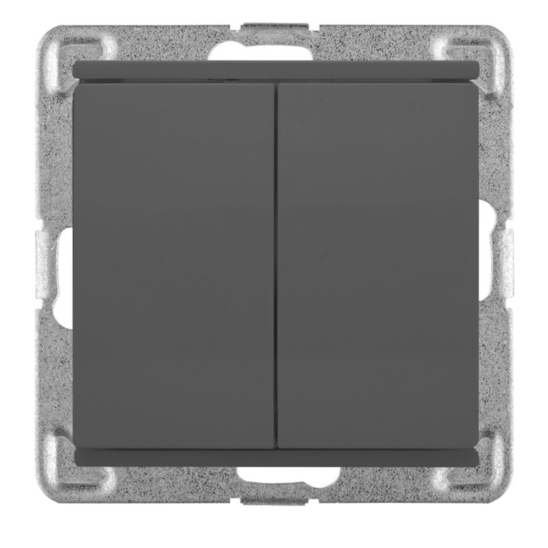 Przełącznik schodowy podwójny Polmark Verona bazalt