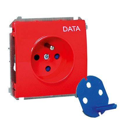 Gniazdo pojedyncze Kontakt-Simon Data Classic z uziemieniem czerwone 1 szt.