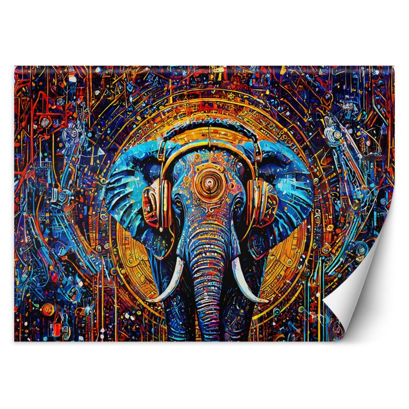 Fototapeta Feeby Słoń w słuchawkach Abstrakcja 150x105 1 szt