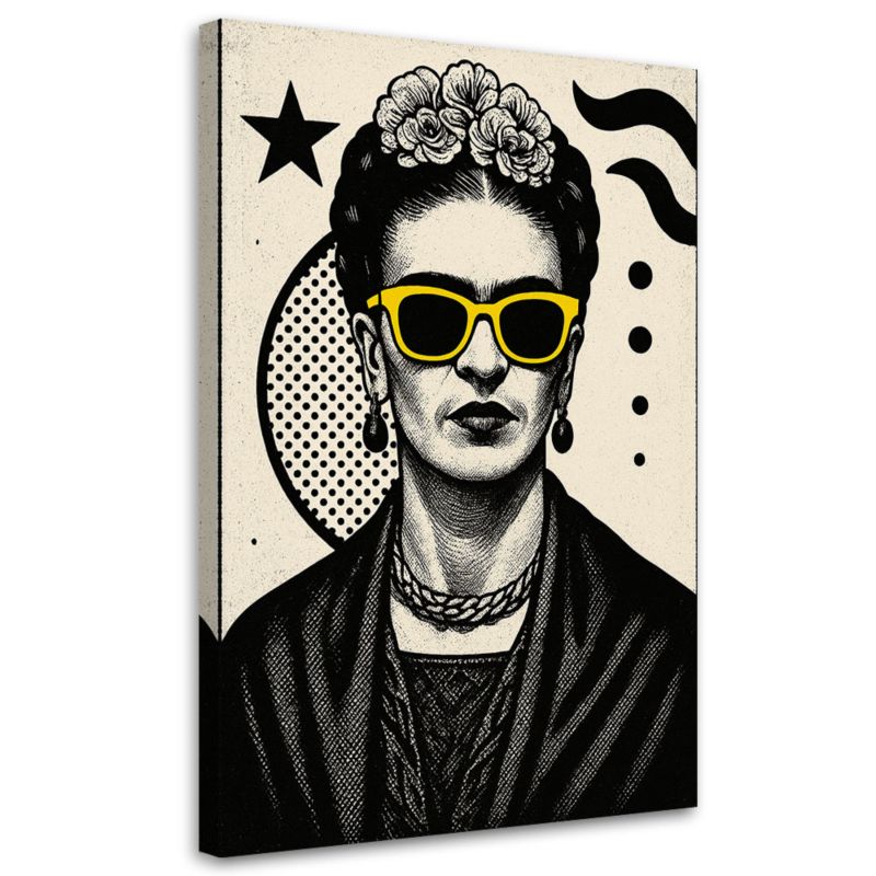 Obraz czarno biały Feeby Frida Kahlo w okularach Pop Art 40x60cm 1szt
