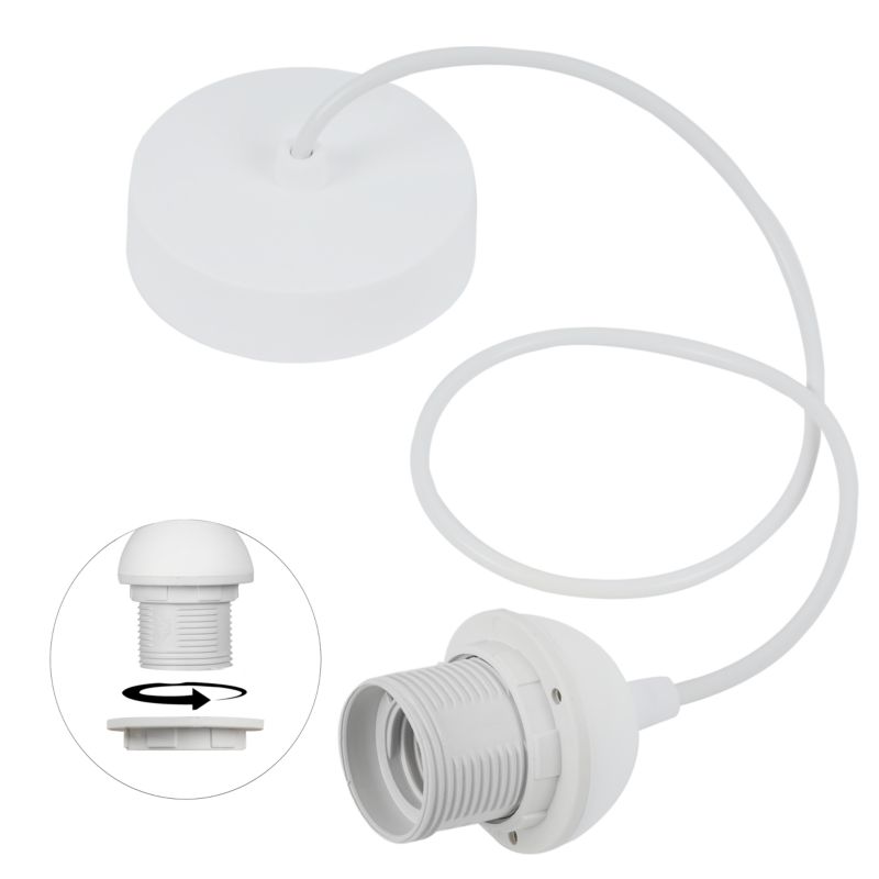 Linka zawiesie do lampy Light Home LH 1x E27 krążek/pókole biały 1szt.