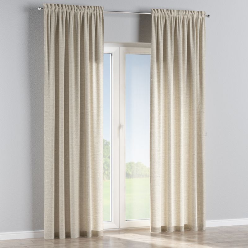 Zasłona na kanale z grzywką 1 szt. 130 x 245 cm Dekoria lniany 1 szt.