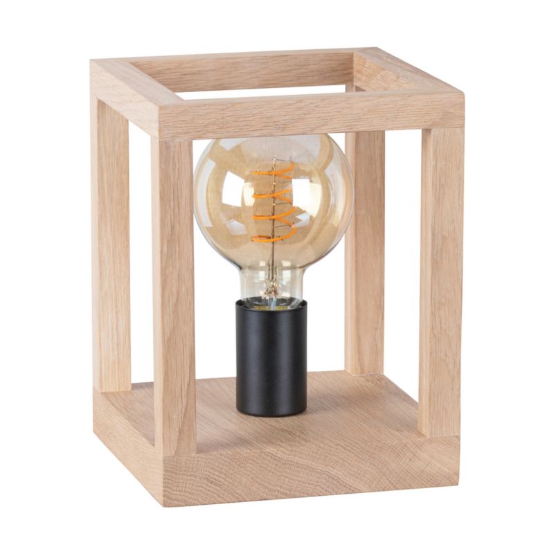 Drewniana Lampa Stołowa SPOT Light 1xE27 Max.60W Dąb Olejowany FSC z Dodatkiem Czerni, Polski Producent, 1 szt.