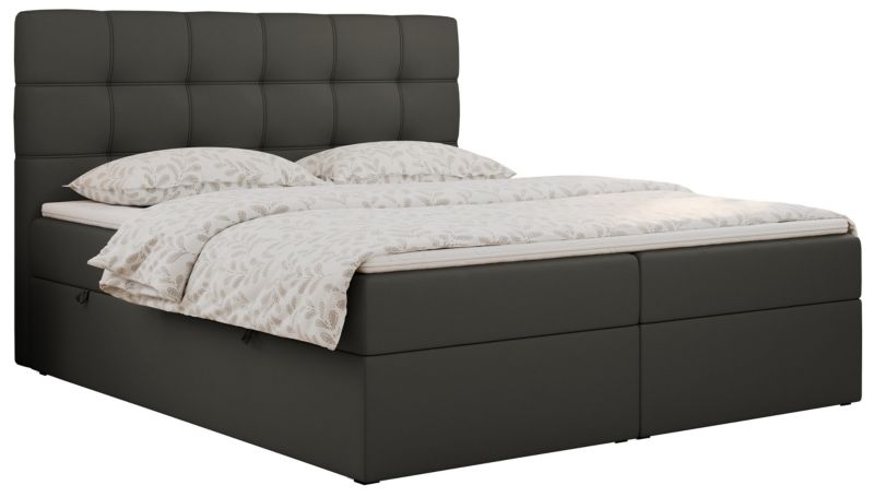 Łóżko kontynentalne MKS Meble ERNI 120x200 H4 Ciemnoszary ecoskóra 1szt.