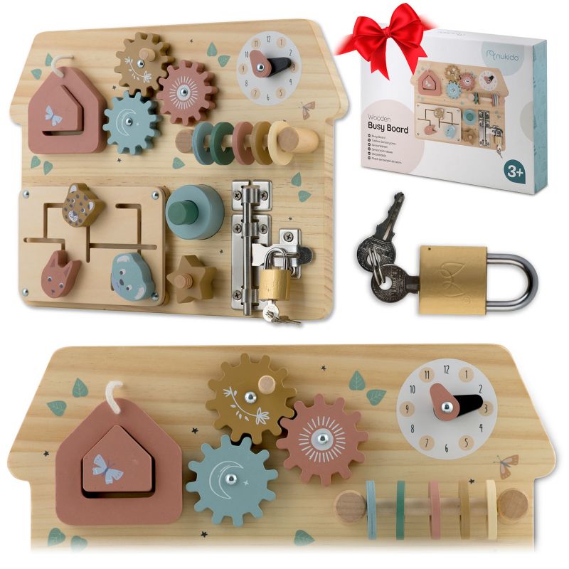 Drewniana tablica sensoryczna Nukido NK-859 edukacyjna Montessori 1szt.