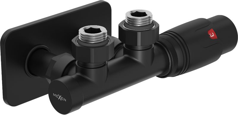 Zestaw termostatyczny kątowy Mexen G00 czarny 1 szt.