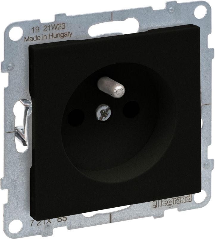 Gniazdo pojedyncze Legrand Suno z uziemieniem czarne