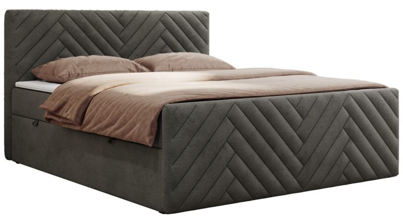 Łóżko kontynentalne MKS Meble PARIS DUO 120x200 H3 Ciemnoszary welvet 1szt.