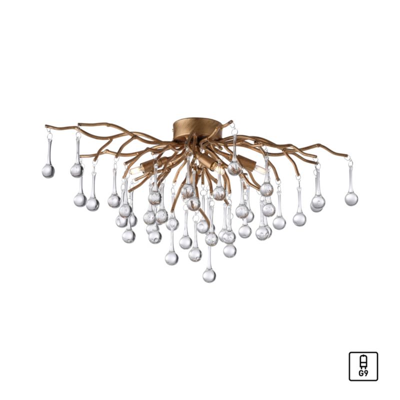 Lampa sufitowa wisząca Paul Neuhaus Icicle 2069 stary mosiądz-przezroczysty dekoracyjna 4xG9 x 40W 1 szt.