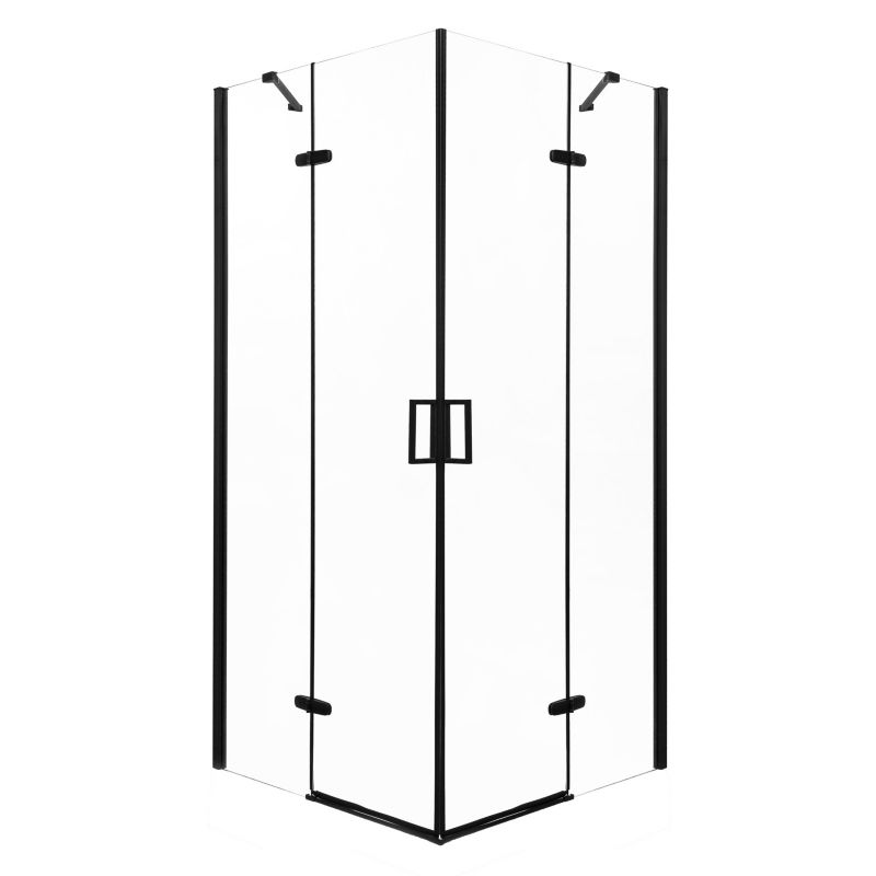 Kabina prysznicowa kwadratowa bez brodzika Kerra Flow Czarna 90x90 cm
