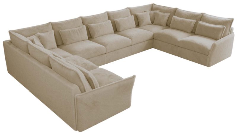 Narożnik MKS Meble VERSO U 9M uniwersalny kremowy plusz 1szt.