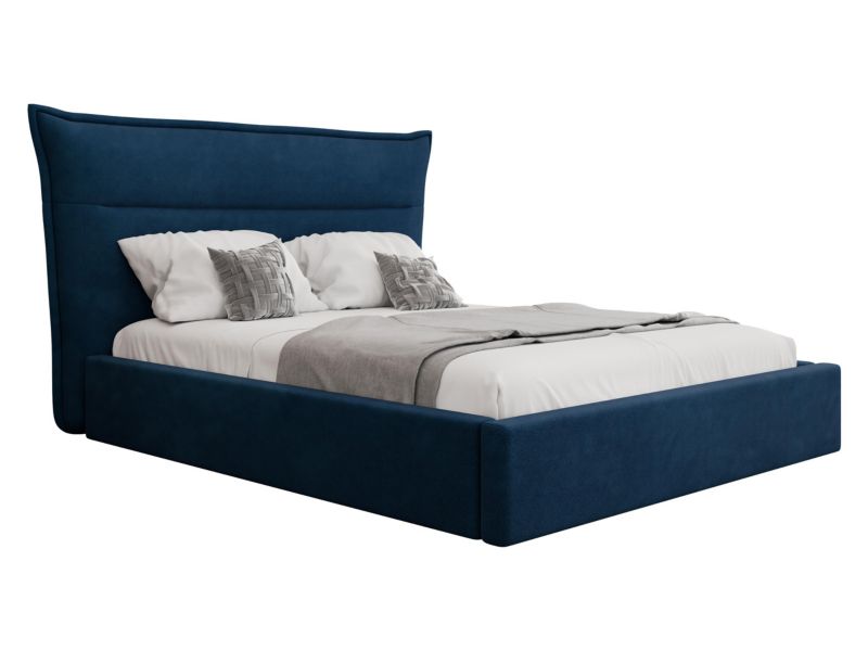 Łóżko tapicerowane MIRJAN 24 z pojemnikiem na pościel Tinkus 160x200 ciemny szafir 1 szt.